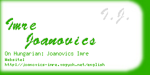 imre joanovics business card